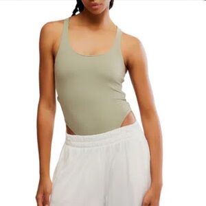 Free People Never Better Bodysuit Sage Stone